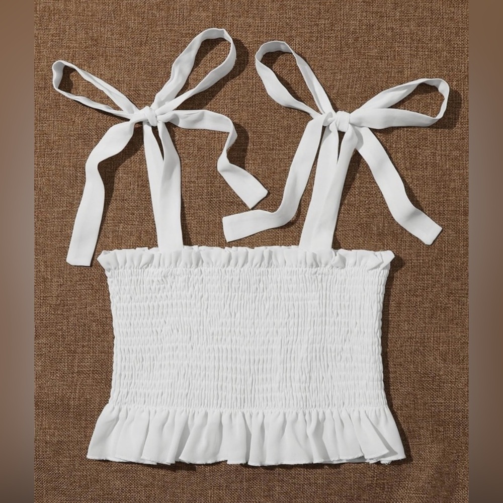SHEIN smocked crop top NWOT